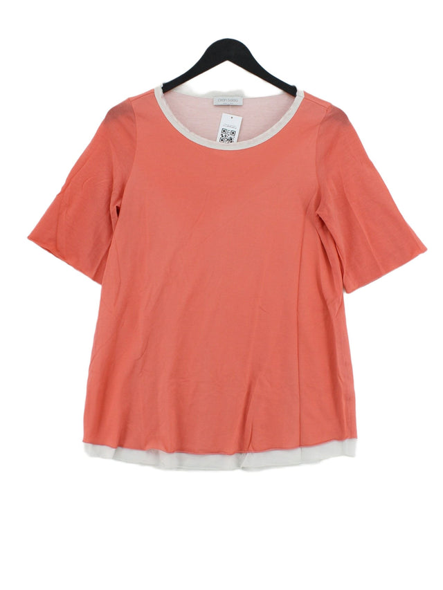 Gran Sasso Women's Blouse UK 14 Orange Cotton with Polyamide