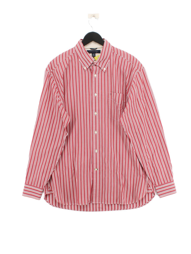 Tommy Hilfiger Men's Shirt L Red 100% Cotton