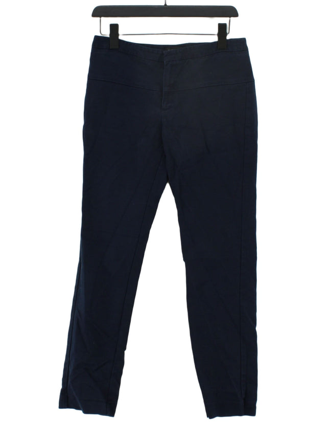 Mango Women's Trousers UK 10 Blue Cotton with Elastane