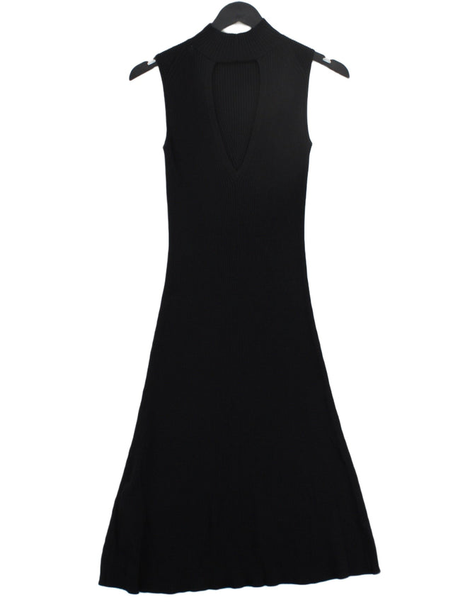 Whistles Women's Midi Dress UK 6 Black Viscose with Polyamide