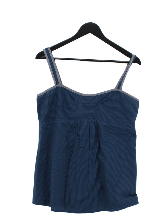 FatFace Women's Top UK 16 Blue 100% Cotton