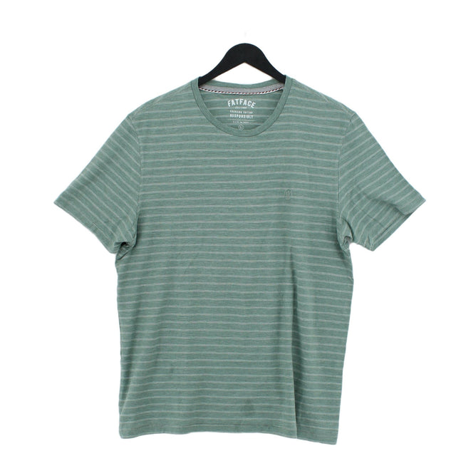 FatFace Women's T-Shirt L Green 100% Cotton
