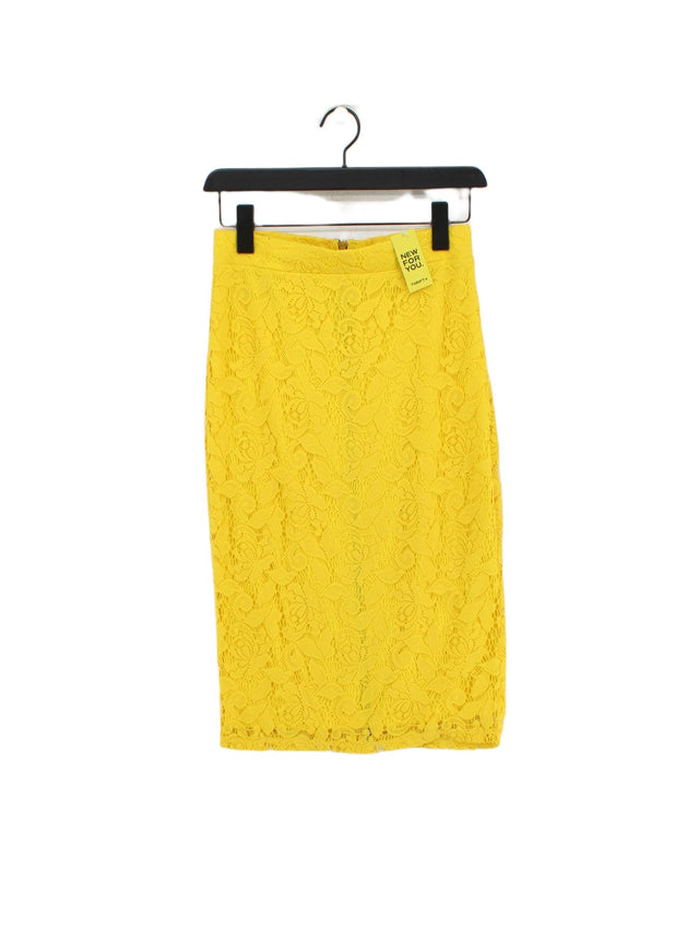 Limited Women's Midi Skirt UK 10 Yellow Polyamide with Polyester