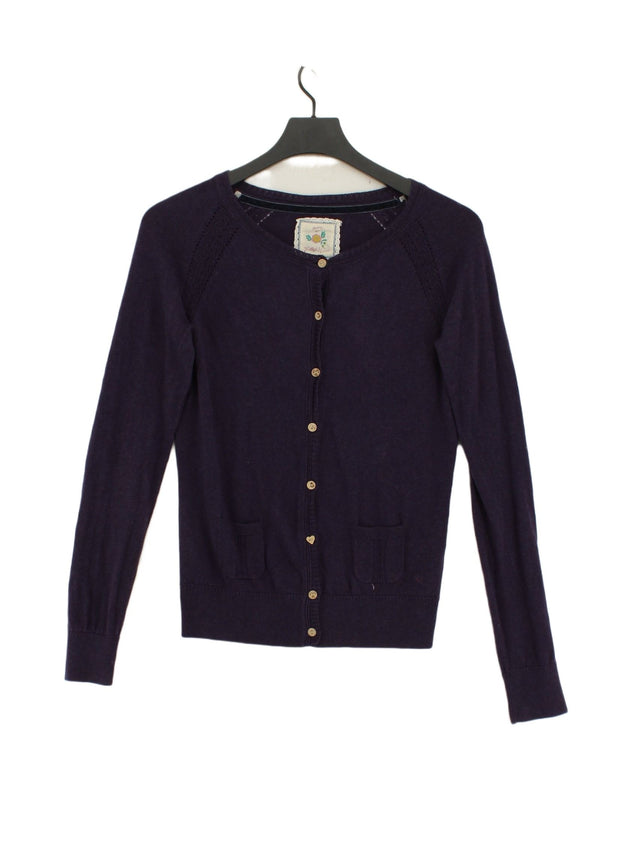 Mantaray Women's Cardigan UK 8 Purple 100% Cotton