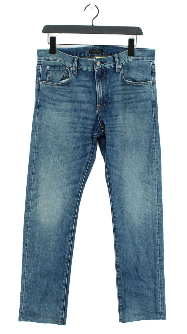 Uniqlo Men's Jeans W 33 in; L 34 in Blue Cotton with Elastane