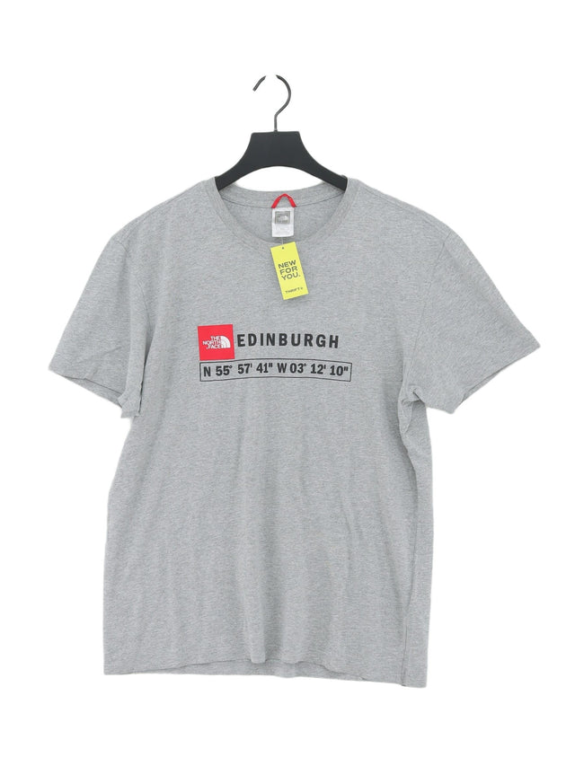 The North Face Men's T-Shirt M Grey Cotton with Polyester