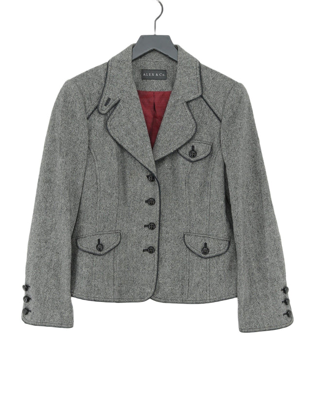 ALEX & Co Women's Blazer UK 12 Grey Wool with Nylon, Other, Silk, Viscose