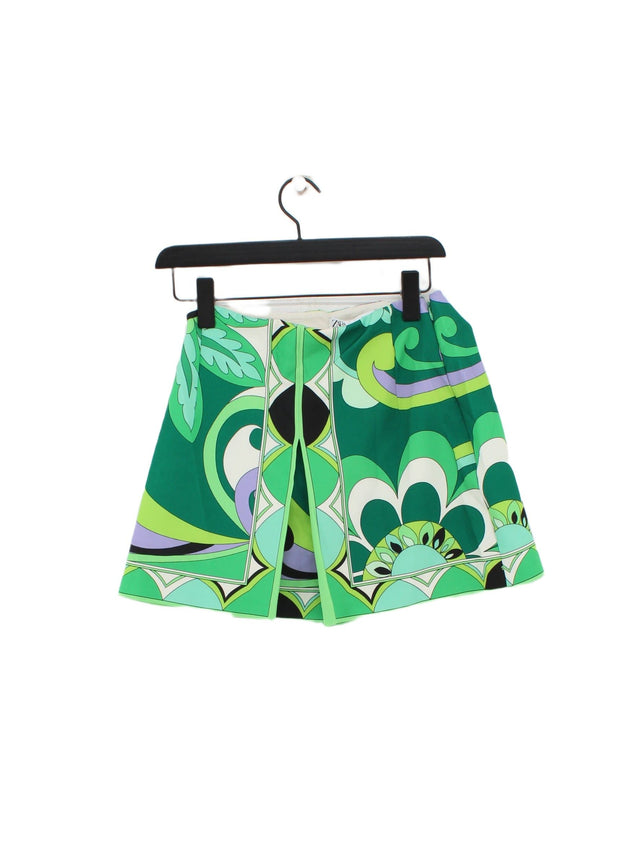 Zara Women's Mini Skirt M Green 100% Polyester