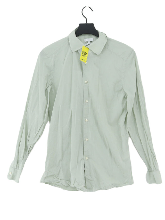 Reiss Men's Shirt M Green 100% Cotton