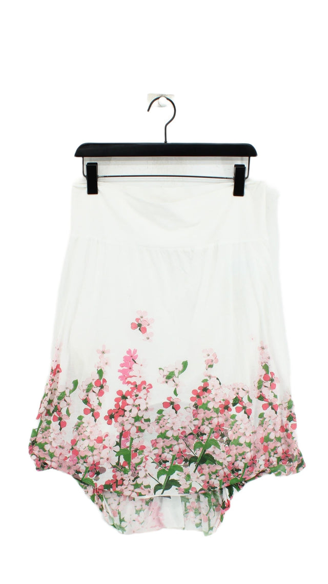 Phase Eight Women's Midi Skirt UK 12 White Lyocell Modal with Cotton, Elastane