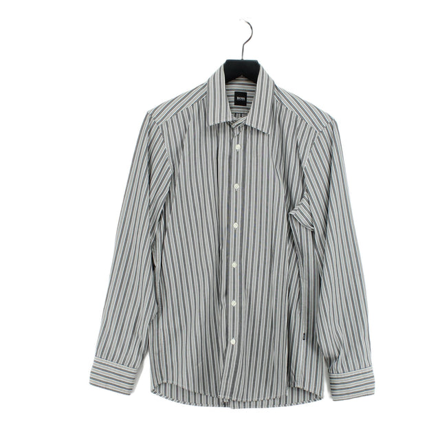 Hugo Boss Men's Shirt M Grey 100% Cotton