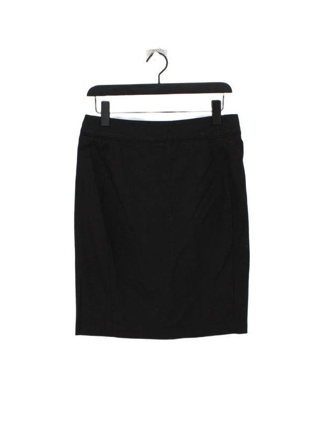 Next Women's Midi Skirt UK 10 Black Polyester with Elastane, Viscose