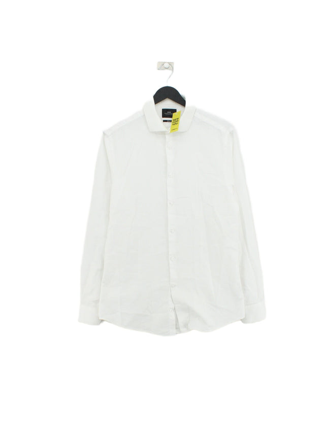 Moss Men's Shirt Collar: 15.5 in White 100% Cotton