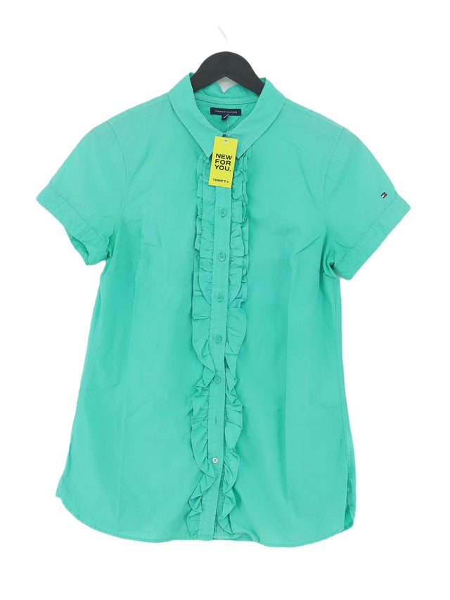 Tommy Hilfiger Women's Shirt UK 6 Green 100% Cotton