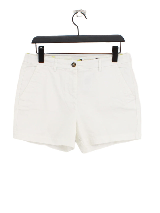 Boden Women's Shorts UK 12 White Cotton with Elastane