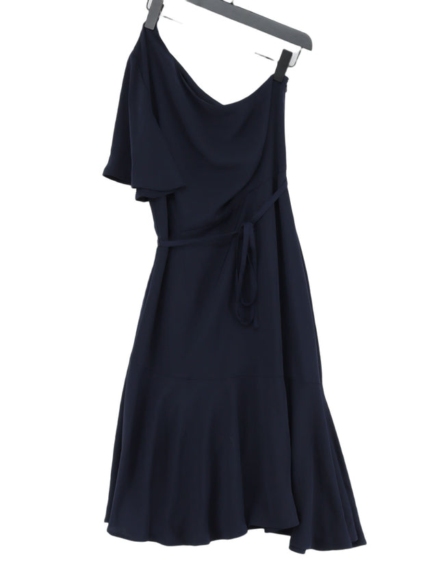 Warehouse Women's Midi Dress UK 12 Blue 100% Polyester