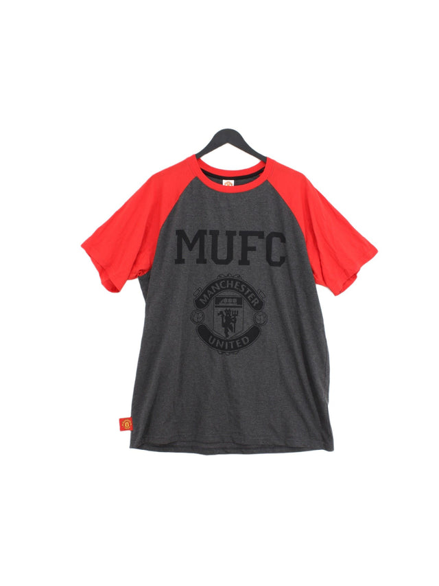Manchester United Men's T-Shirt L Red Cotton with Polyester