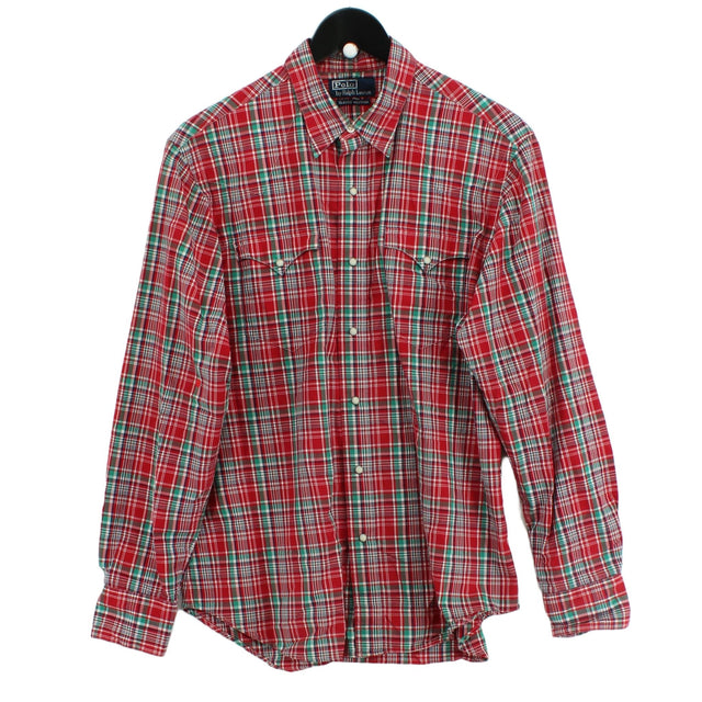 Ralph Lauren Men's Shirt Chest: 38 in Red 100% Cotton