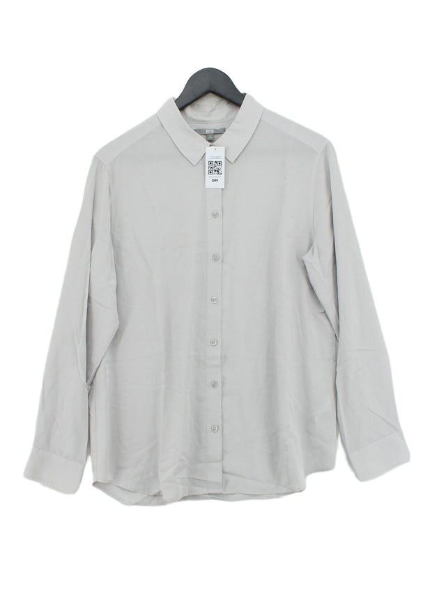 Uniqlo Women's Shirt XL Grey Lyocell Modal with Polyester