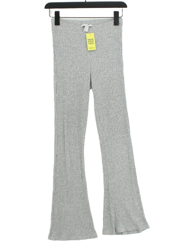 Topshop Women's Sports Bottoms UK 8 Grey Viscose with Elastane