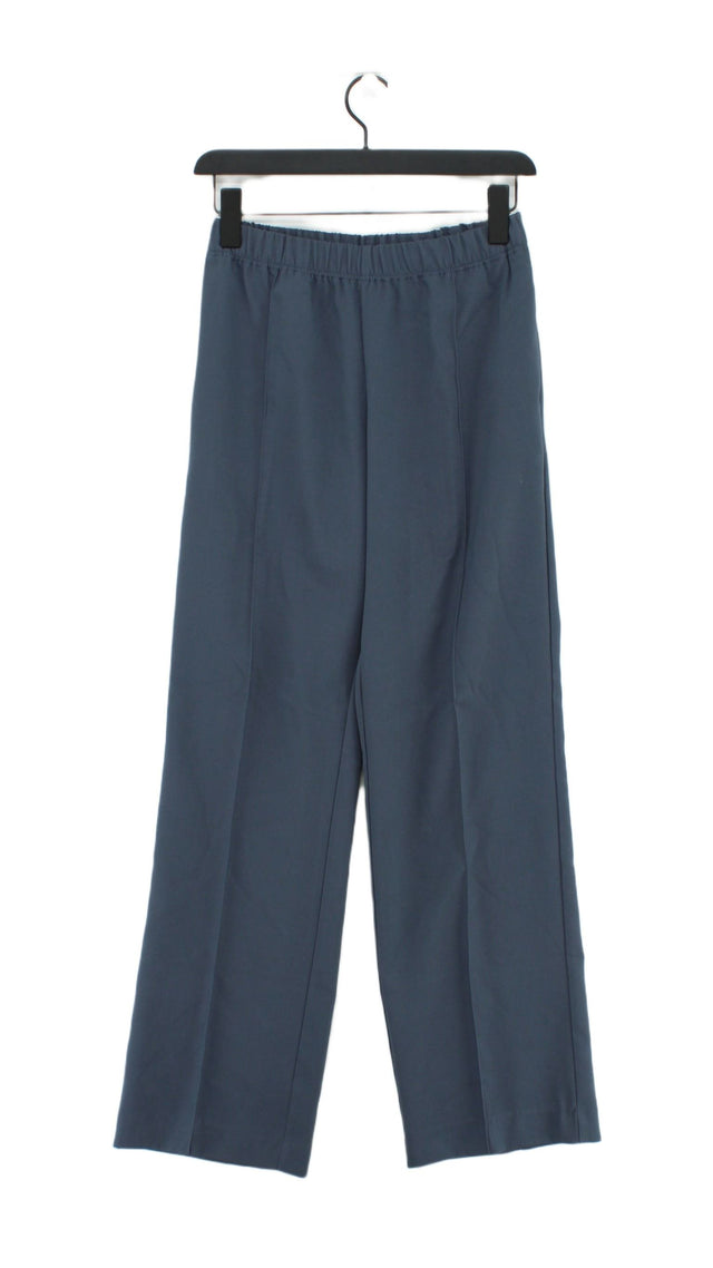 Weekday Women's Trousers UK 6 Blue Polyester with Elastane, Viscose