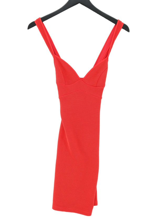 Topshop Women's Midi Dress UK 8 Red Polyamide with Elastane, Polyester