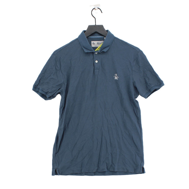 Original Penguin Men's Polo M Blue 100% Cotton