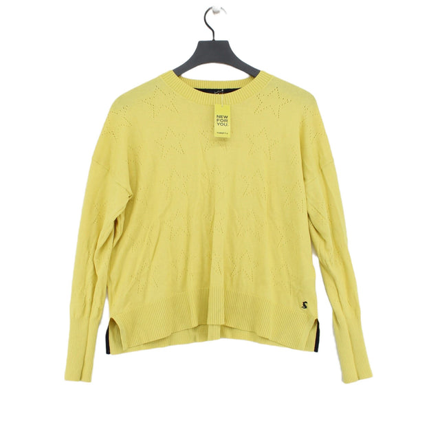Joules Women's Jumper UK 10 Yellow Cotton with Polyester, Viscose