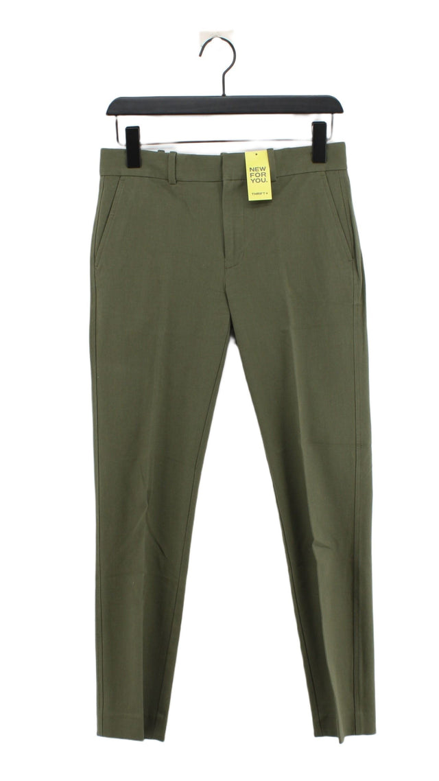 Ralph Lauren Women's Trousers UK 6 Green Cotton with Elastane, Viscose