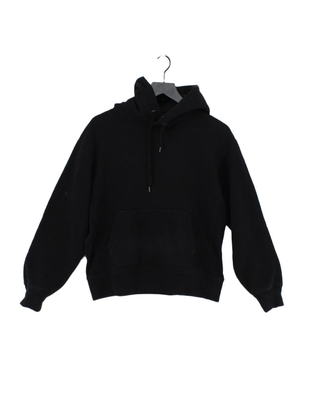 Uniqlo Women's Hoodie M Black Cotton with Polyester