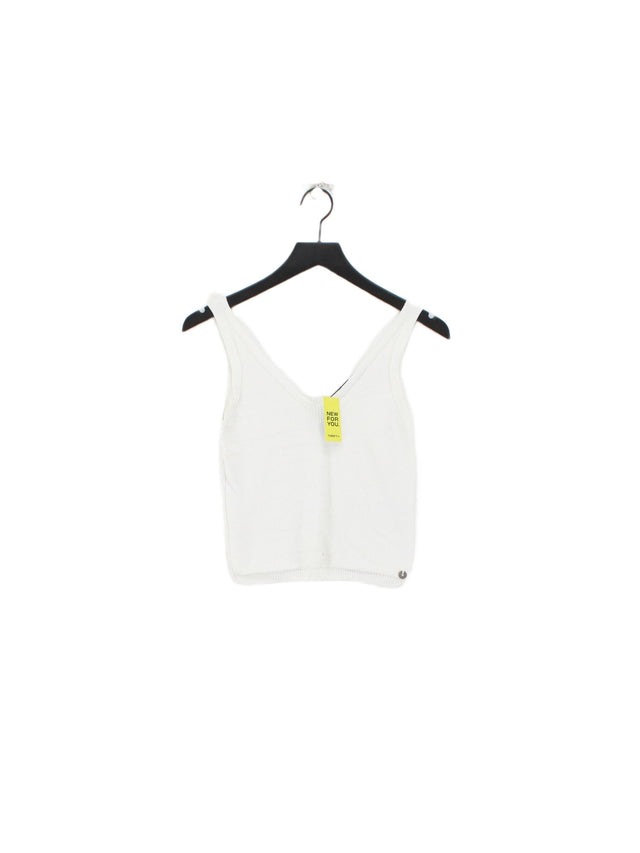 Superdry Women's T-Shirt UK 8 White Polyamide with Viscose