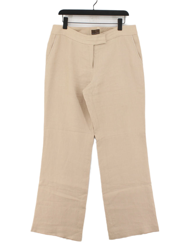 FWM (Fenn Wright Manson) Women's Trousers UK 16 Cream Linen with Other