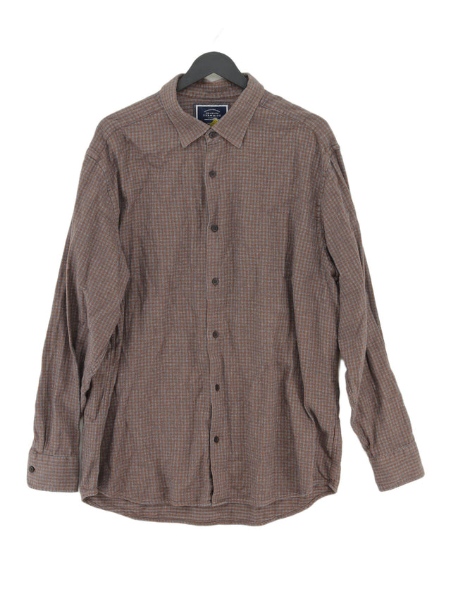 Charles Tyrwhitt Men's Shirt XL Brown 100% Cotton