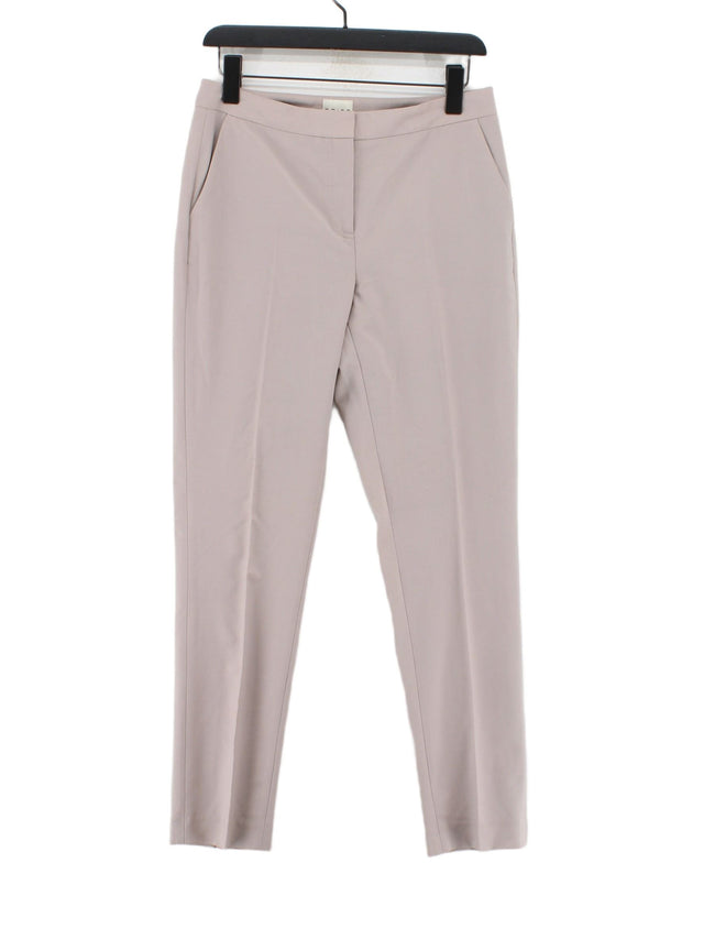 Reiss Women's Suit Trousers UK 10 Cream Wool with Elastane, Polyester