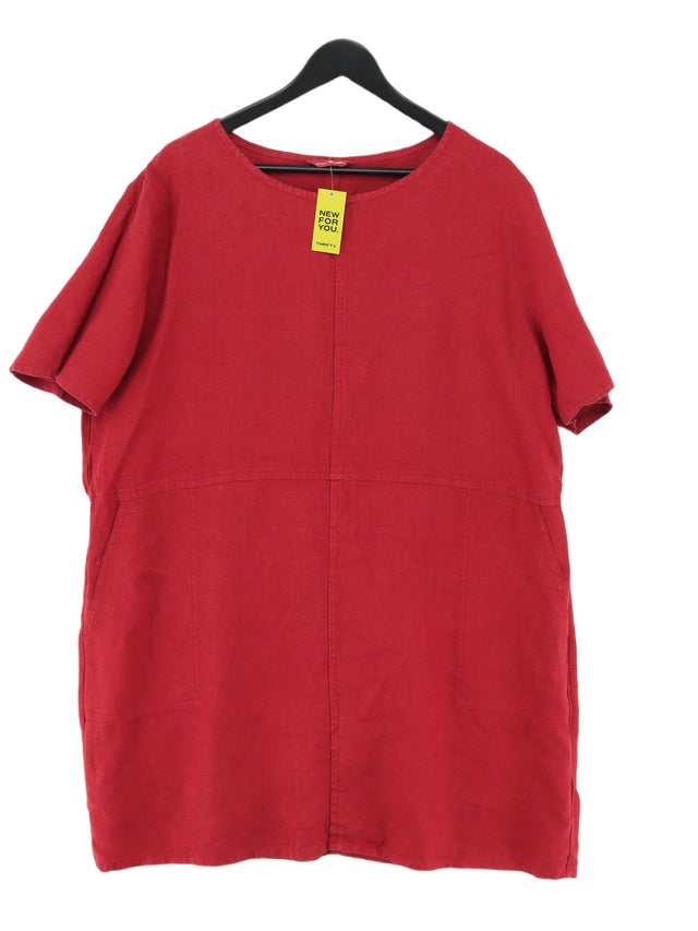 Seasalt Women's Midi Dress XXL Red 100% Linen
