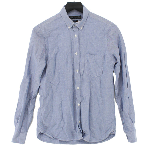 Zara Men's Shirt S Blue 100% Cotton