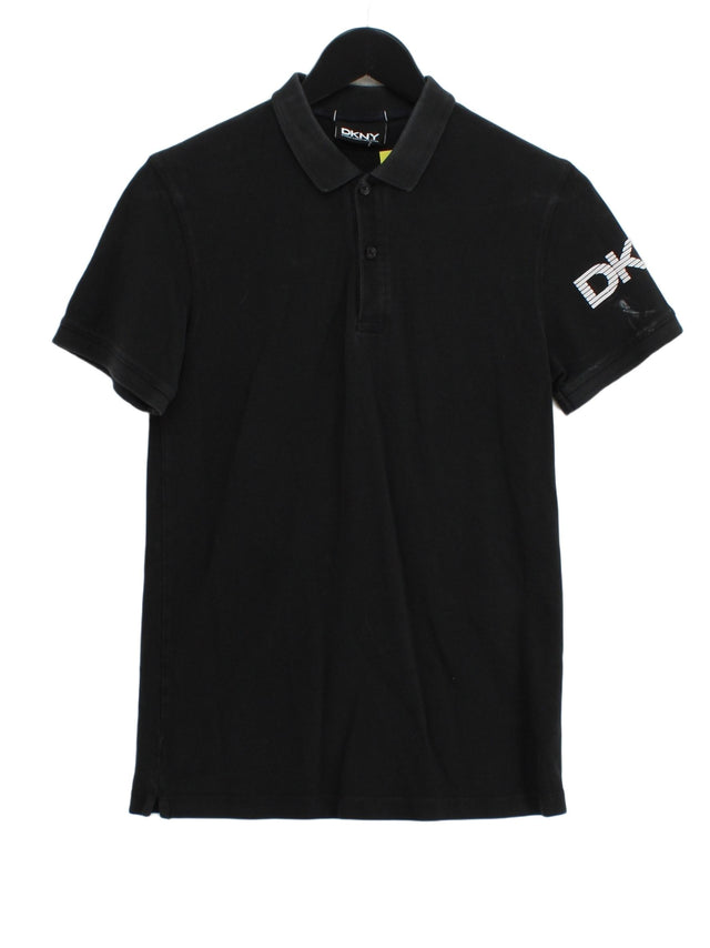 DKNY Men's Polo S Black 100% Cotton