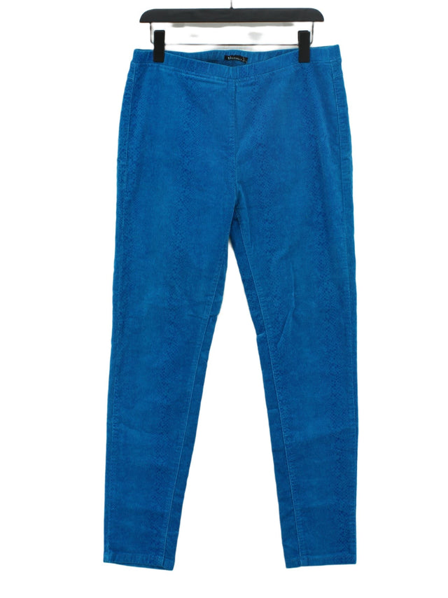 Vassalli Women's Trousers UK 12 Blue Cotton with Elastane