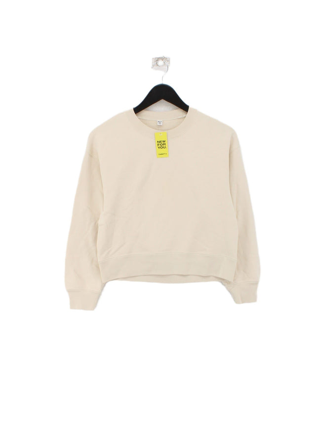 Uniqlo Women's Jumper XXS Cream Cotton with Polyester