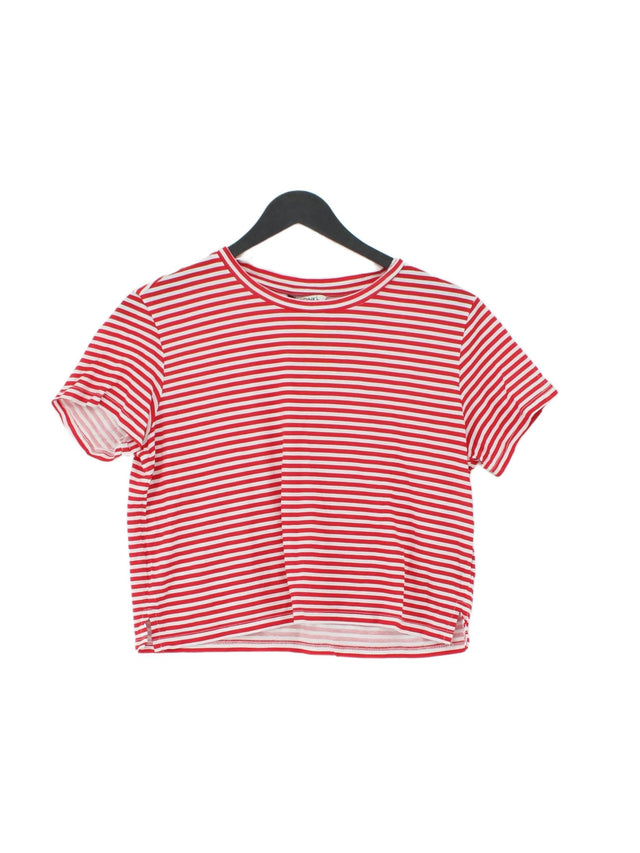 Monki Women's T-Shirt S Red 100% Cotton