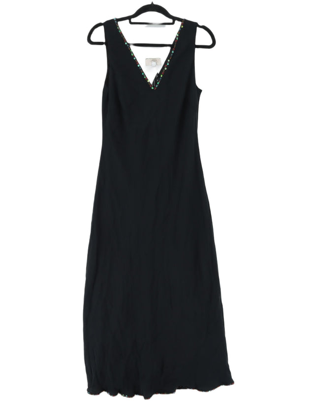 August Silk Women's Maxi Dress UK 16 Black Silk with Other, Viscose