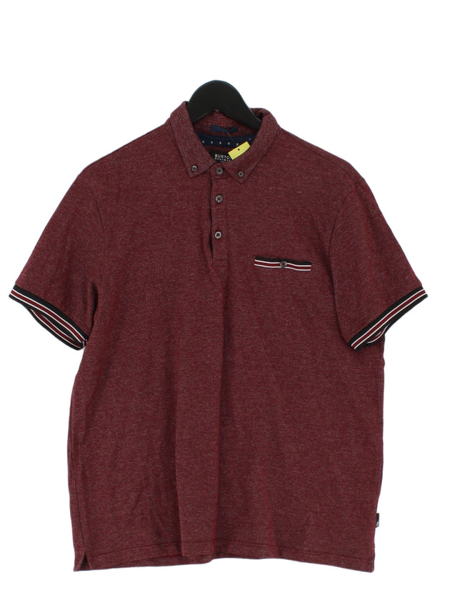 Burton Men's Polo L Red Cotton with Polyester