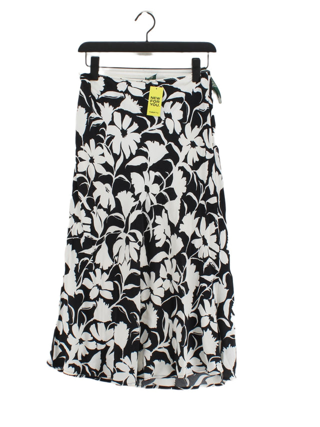 Hobbs Women's Midi Skirt UK 10 Black Viscose with Polyester
