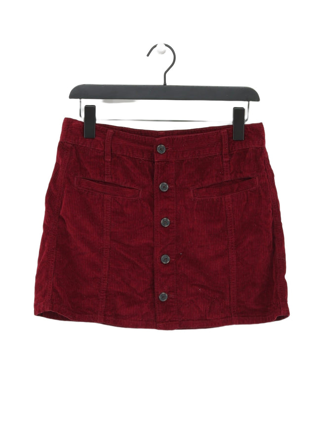 American Eagle Outfitters Women's Mini Skirt UK 12 Red 100% Cotton