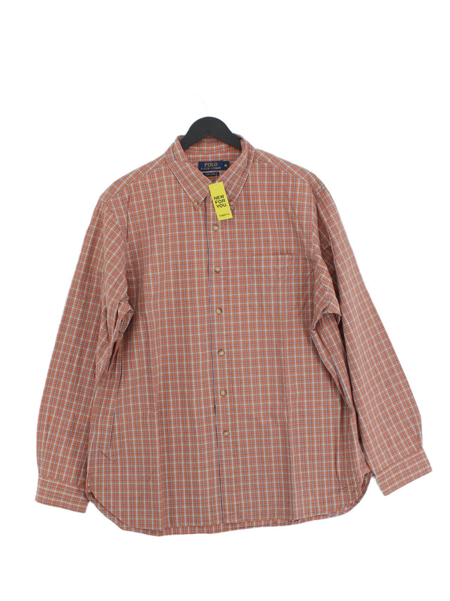 Ralph Lauren Men's Shirt XL Orange 100% Cotton