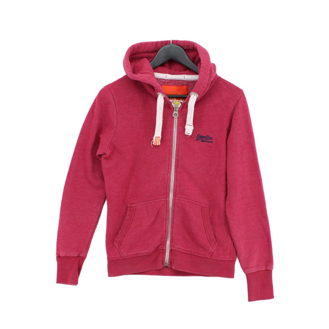 Superdry Men's Hoodie M Pink Cotton with Polyester