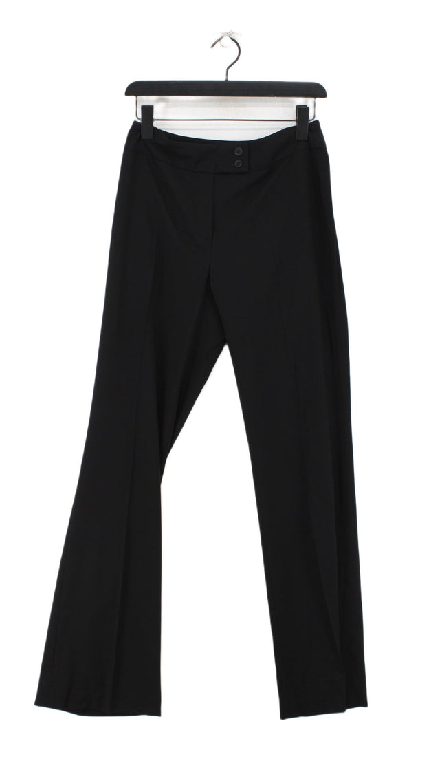 Tara Jarmon Women's Suit Trousers UK 10 Black Viscose with Elastane, Wool