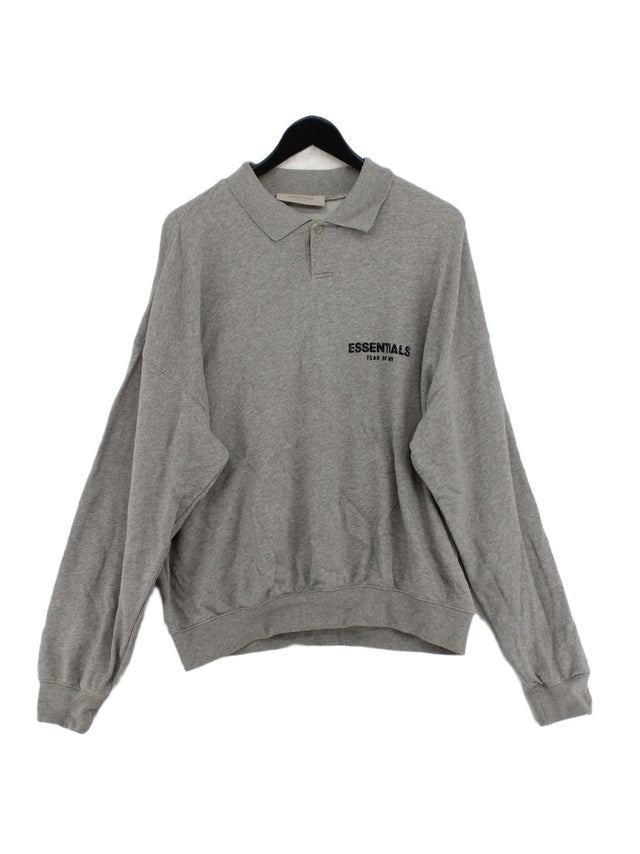 Essentials Men's Jumper S Grey 100% Cotton