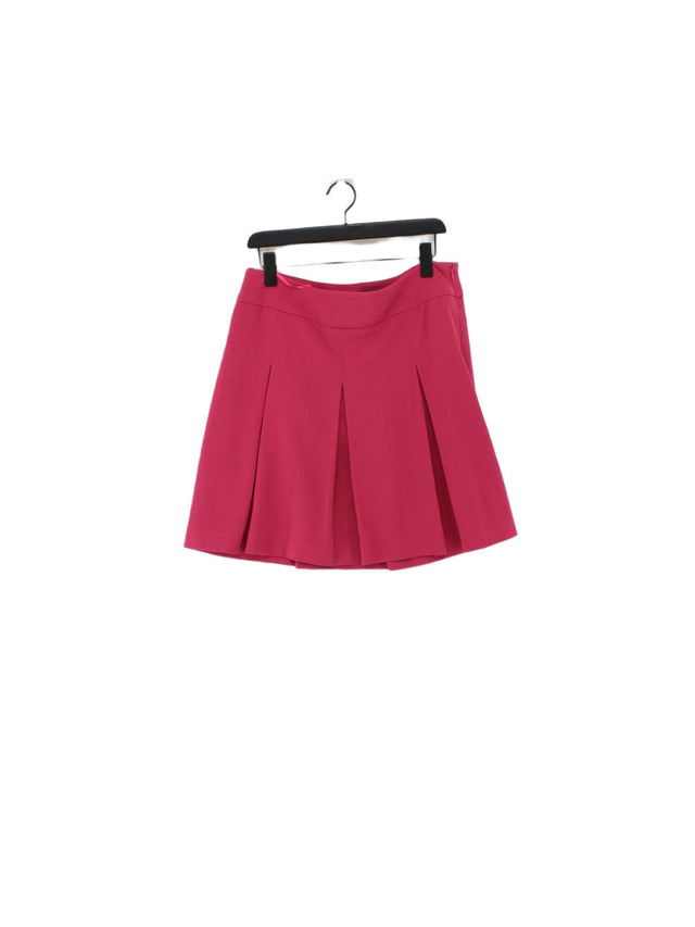 Next Women's Midi Skirt UK 14 Pink Polyester with Elastane, Viscose
