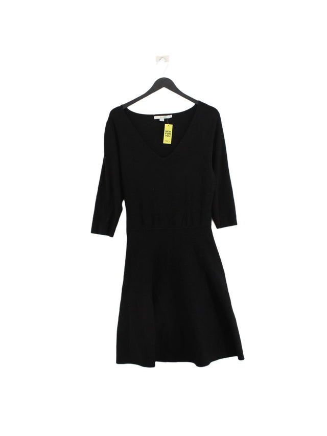 Boden Women's Midi Dress UK 14 Black Cotton with Viscose